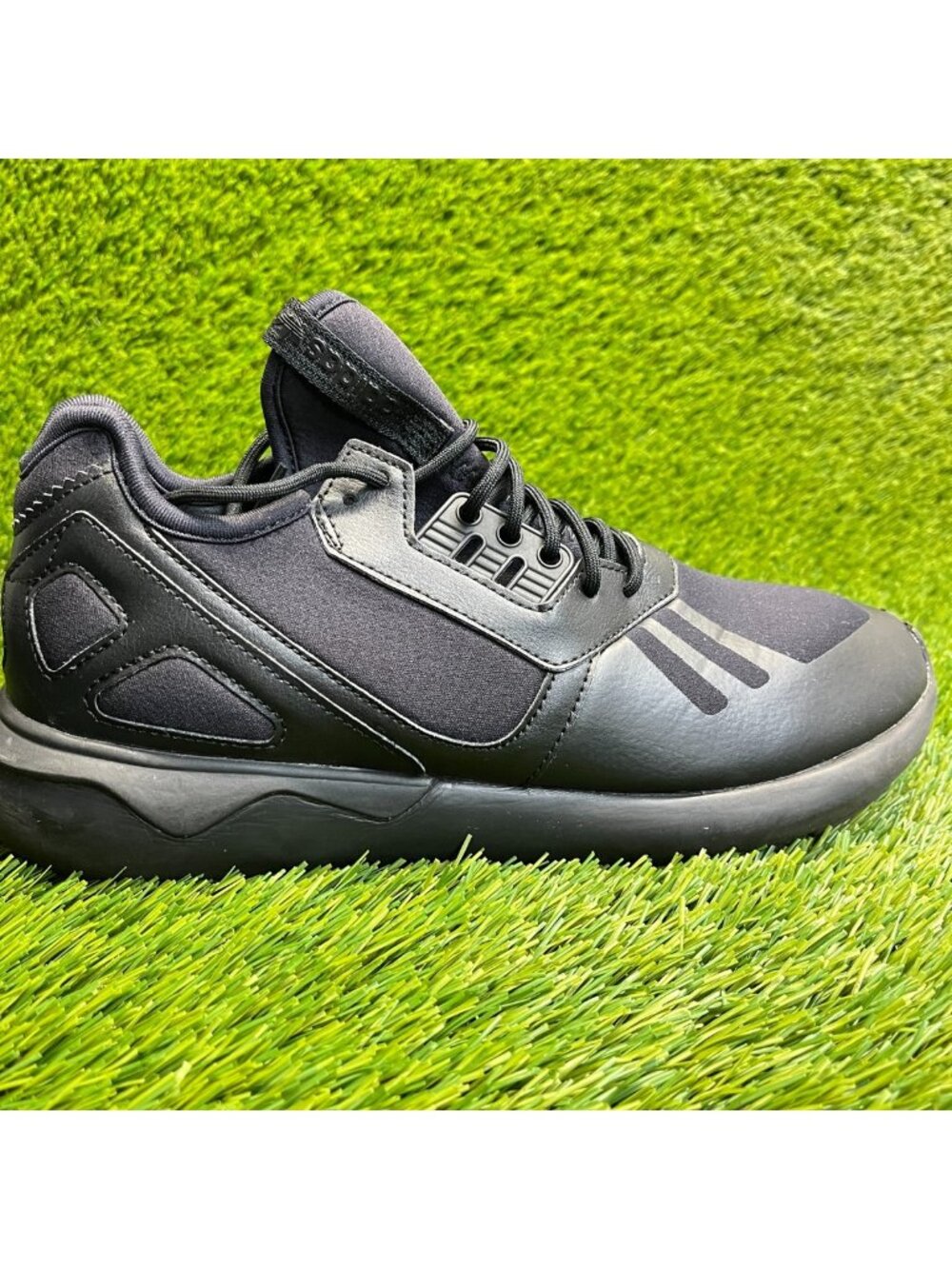 Adidas Tubular Runner Mens Size 9.5 Triple Black Athletic Running Shoes Sneakers